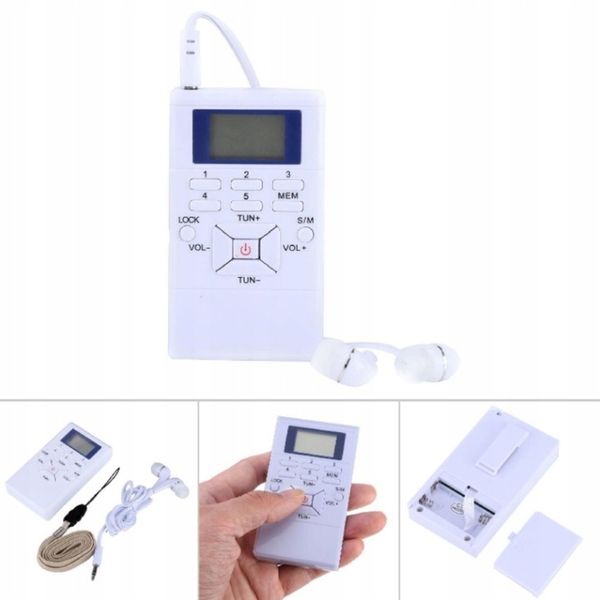 LCD FM PRZENOŚNE MINI-RADIO ZE SŁUCHAWKAMI BIAŁY zdjęcie 5