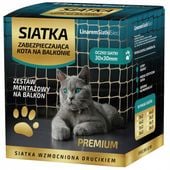 ZESTAW SIATKA NA BALKON 6x3 DLA KOTA Z DRUCIKIEM PREMIUM 110g BEZ