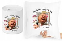 Jarosław Kaczyński Zestaw Poduszka + Skarbonka Z Nadrukiem Ze Zdjęciem