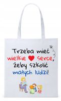 Dzień Nauczyciela Prezent Torba Eco Biała Shopper Z Nadrukiem Ze Zdjęciem