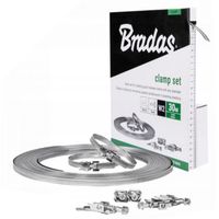 Opaska ślimakowa nierdzewna Bradas 30m 9mm z 50 zamkami do przycinania
