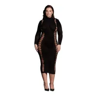 le desir carme plus size dopasowana sukienka długa czarna xl-xxxxl
