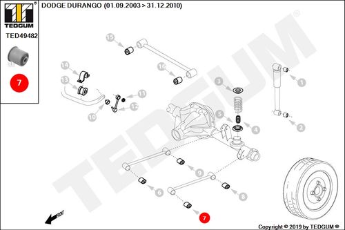 DODGE DURANGO TULEJA DRĄŻKA TYLNEGO HB 03-10 na Arena.pl