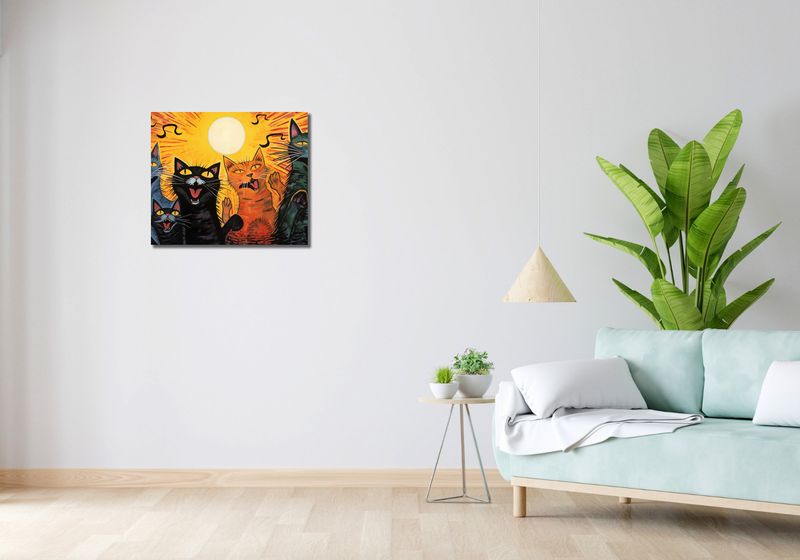 Obraz 60x50cm Kocie Koncertowanie zdjęcie 2