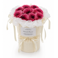 flower box, bukiet zapachowych kwiatów mydlanych w pudełku, led 9szt