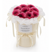 flower box, bukiet zapachowych kwiatów mydlanych w pudełku, led 9szt