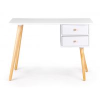 BIURKO KOMPUTEROWE SKANDYNAWSKIE 2 SZUFLADY DREWNO SOSNA