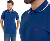 Koszulka Polo Męska Bawełniana Polówka Modna Premium GRANATOWA MORAJ - M
