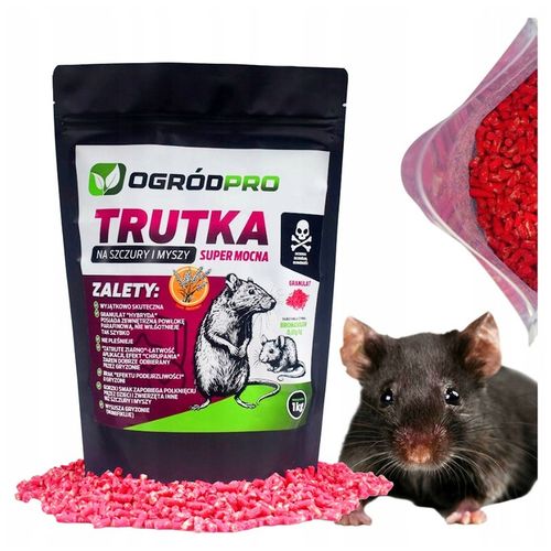 TRUTKA MEGA MOCNA GRANULAT Na Szczury Myszy Gryzonie Deratyzacja 1 KG na Arena.pl