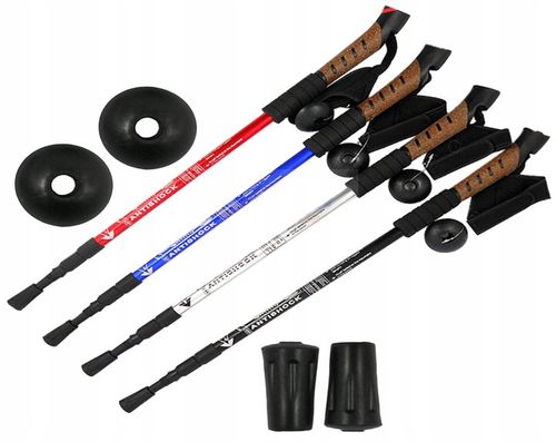 6W1 HQ Kijki Nordic Walking Aluminiowe Kije Trekkingowe Uchwyt Korek na Arena.pl