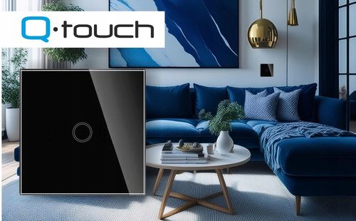 WŁĄCZNIK ŚWIATŁA SZKLANY DOTYKOWY POJEDYNCZY CZARNY WIFI TUYA LED SZKŁO na Arena.pl