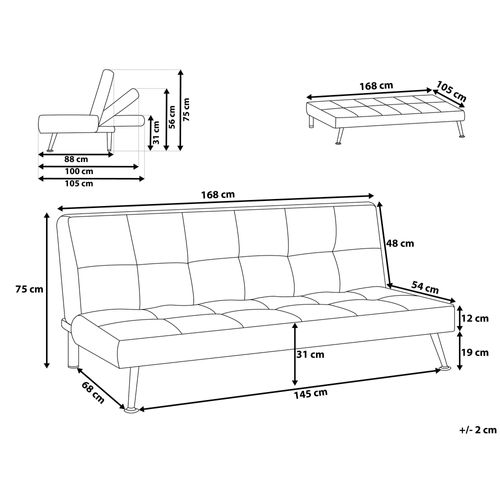 Sofa rozkładana beżowa HASLE na Arena.pl