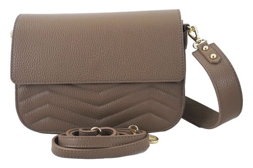 Torebka skórzana crossbody włoska - Szara ciemna na Arena.pl