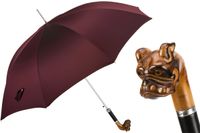 PASOTTI Parasol 95cm Bulldog Rzeźbiona Rączka Automat Włochy LUX