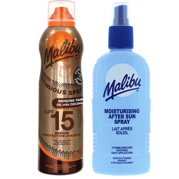 Malibu SPF15 Olejek Z kokosem 175ml + Balsam W Sprayu Po Opalaniu 200m zdjęcie 1