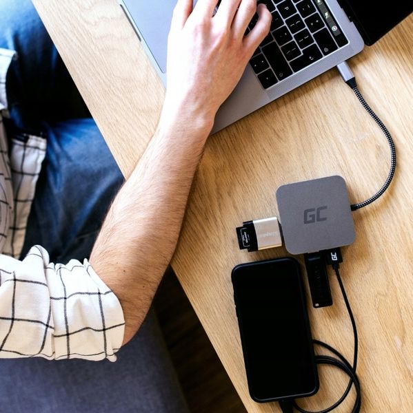HUB USB-C ADAPTER USB 6W1 3x USB 3.0 USB C ETHERNET HDMI 4K DO MACBOOK PRO zdjęcie 10