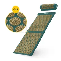 duża mata do akupresury z poduszką XL - zielony-złoty