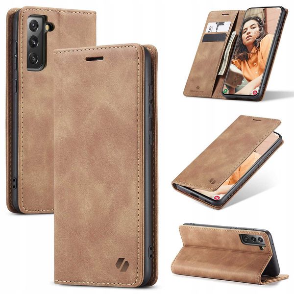 Spacecase Wallet Galaxy S21 Fe Light Brown zdjęcie 11