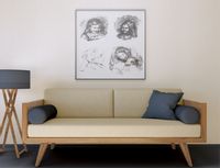 Lithograph of Claude Renoir, Head Lowered, Pierre-Auguste Renoir - plakat 50x50 cm