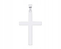 Srebrny Krzyżyk Męski Gładki + Grawer pr. 925 Duży Krzyż Na Łańcuszek