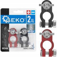 Klemy aluminiowe akumulatora 6/12V 2el czerwona czarna GEKO G02406