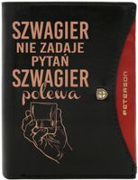Portfel męski skórzany GRAWEROWANY prezent dla szwagra twój napis