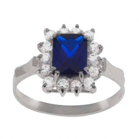 SREBRNY PIERŚCIONEK Z SZAFIREM PRÓBA SREBRA 925 na Arena.pl