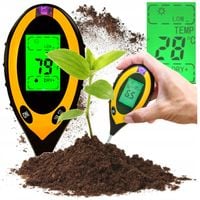 KWASOMIERZ GLEBOWY 4w1 MIERNIK DO GLEBY PH WILGONOŚĆ ZIEMI TESTER OGRODOWY