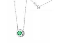 NASZYJNIK GWIAZD CELEBRYTKA SREBRNA RING SZMARAGD