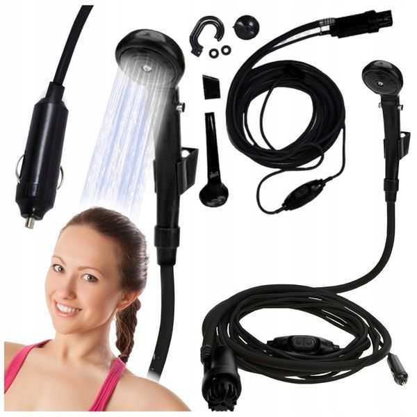 Prysznic TURYSTYCZNY Kempingowy pod Namiot Przenośny Pompka Elektryczna 12V zdjęcie 3