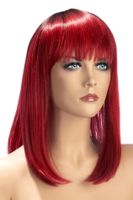perruque elvira bicolore rouge