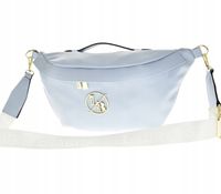 Laura Biaggi - torebka nerka saszetka maxi jasny niebieski mat JS182