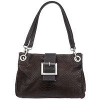 VERA PELLE torebka damska eko skórzana klasyczna kroko V673 c.brązowa