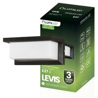 Lampa ogrodowa kinkiet elewacyjny LEVIS E27 prostokąt czarny LUMILED