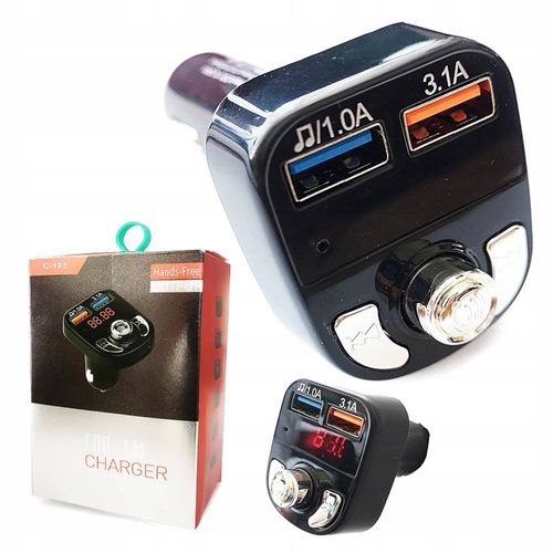 Transmiter FM Bluetooth MP3 z ładowarką USB 3,1A + 1A na Arena.pl