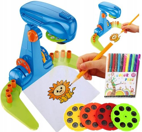 PROJEKTOR RZUTNIK DO NAUKI RYSOWANIA MALOWANIA ZE SLAJDAMI 32 SLAJDY MAZAKI na Arena.pl