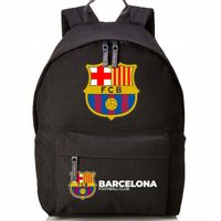 Plecak Szkolny Czarny FC BARCELONA Kluby Piłkarskie Piłkarze Sportowe Wzory