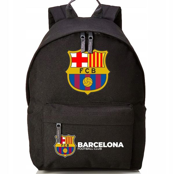 Plecak Szkolny Czarny FC BARCELONA Kluby Piłkarskie Piłkarze Sportowe Wzory zdjęcie 1