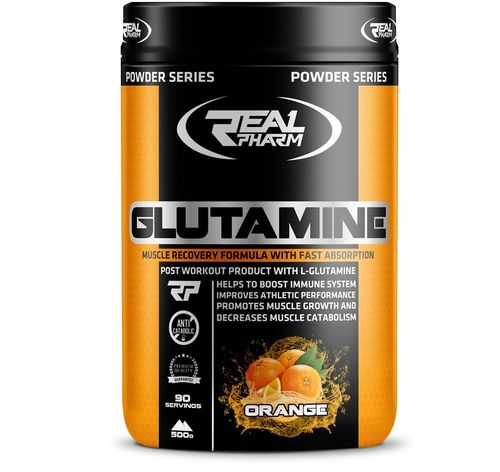GLUTAMINA aminokwasy regeneracja Real Pharm Glutamine POMARAŃCZA 500g na Arena.pl