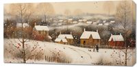 Obraz 100x50cm Wioska Otulona Śniegiem