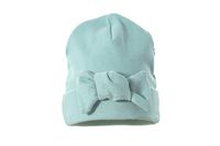 Pupill ALOE czapka dla dzieci prążek kokarda miętowa 48-50