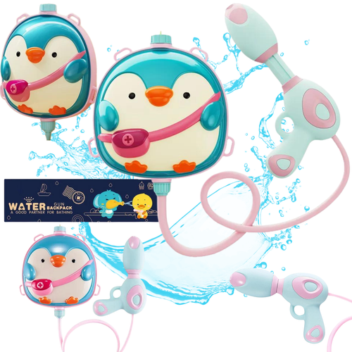 Pistolet Na Wodę Z Plecakiem Pingwin Duży Zbiornik Regulowany Pistolet 302Y na Arena.pl