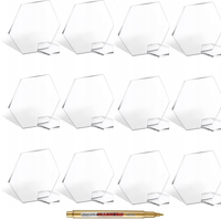 Tabliczki Akrylowe Dekoracja na Stół Weselny 25szt + Złoty Marker