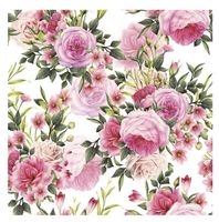 Serwetki papierowe Bukiet Różowe Kwiaty, 20 szt.