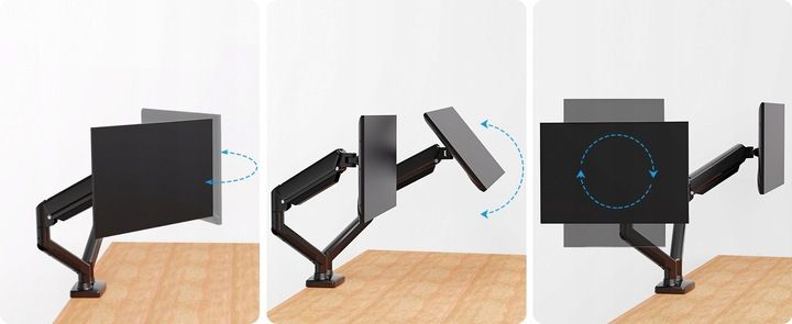 Regulowany PODWÓJNY Uchwyt Biurkowy do Monitora WIESZAK DWA Monitory 13-32" zdjęcie 8