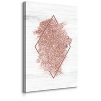 Obraz Do Sypialni Różowy Romb Imitacja Drewna Styl Glamour 50cm x 70cm