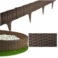 3,9 m Obrzeże Trawnikowe Opaska Ogrodowa Palisada Płotek Ogrodowy Brązowy