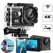 WODOODPORNA KAMERA 4K HD WIFI SPORTOWA GO PRO + BEZPŁATNE 17AKCESORIÓW