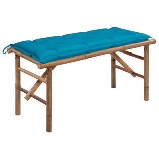 Składana ławka ogrodowa z poduszką, 118 cm, bambusowa
