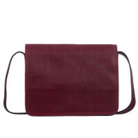 VERA PELLE torebka skórzana listonoszka duża z klapą V554 bordowa